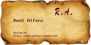 Redl Alfonz névjegykártya